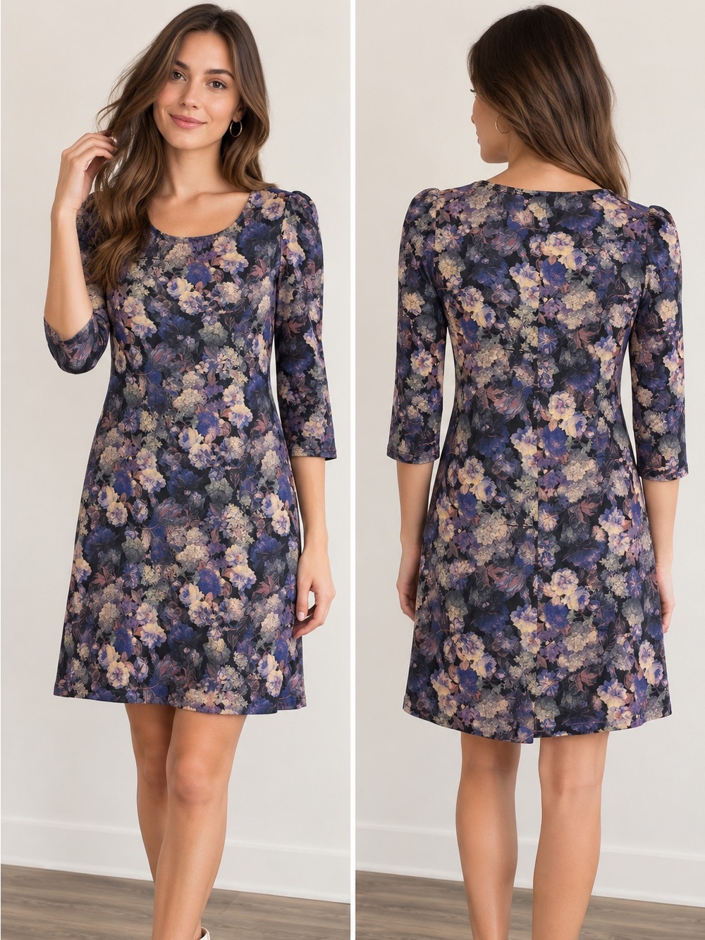 Papillon Floral 3/4 Sleeve Dress XS Dark Romantic Cottagecore
A1-7